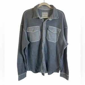 American Eagle Super Soft Oversized Button Down Terrycloth Womens Sz Large NWOT